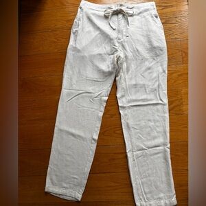 Men's Casual Cream Linen Pants